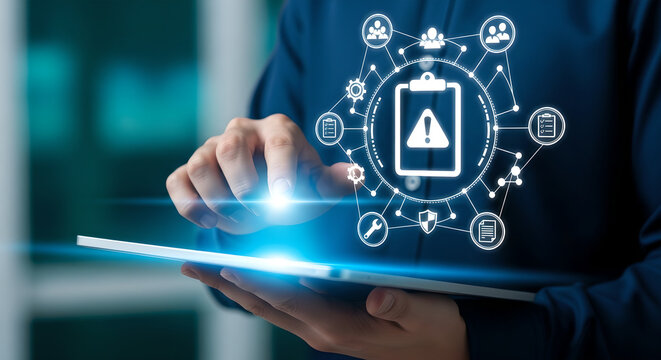 Security Alert System Digital Management Business Technology Copy Space