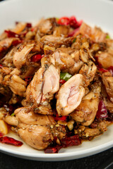 Spicy Stir-Fried Bullfrog Legs with Red Chilies Asian Cuisine Dish