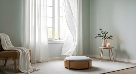 Dreamy Minimal Zen Room with Soft Light