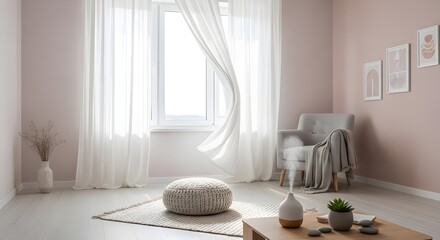 Dreamy Minimal Zen Room with Soft Light