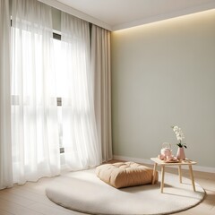 Dreamy Minimal Zen Room with Soft Light
