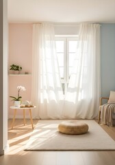 Dreamy Minimal Zen Room with Soft Light