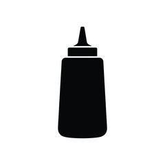 Black silhouette of a squeeze bottle on a white background