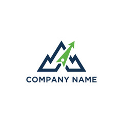 Mountain Peak Growth Arrow Logo Concept Business Success