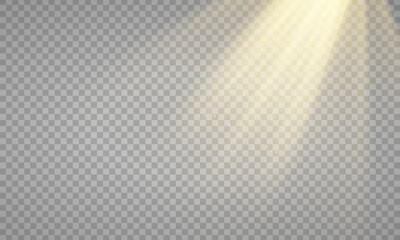Vector transparent sunlight special lens flash light effect. front sun lens flash