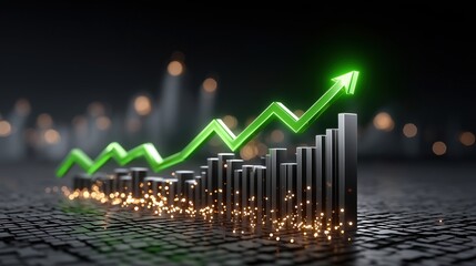 Upward Trend Graph, Business Success, and Financial Progress