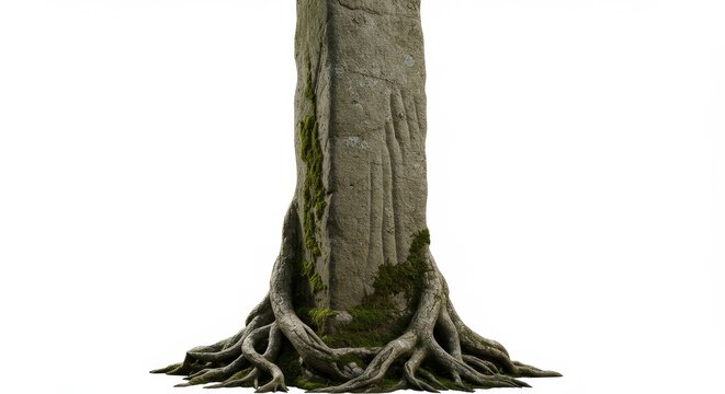 Tree trunk texture against white background - Powered by Adobe