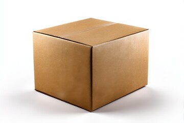 Brown cardboard box isolated on white background