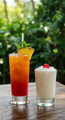 Fototapeta premium Tropical refreshing a summer patio