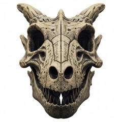 Dragon skull ancient markings in studio lighting