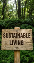 Sign Promotes Sustainable Living in Forest