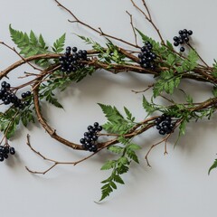 Berry wreath autumnal decor in a neutral setting