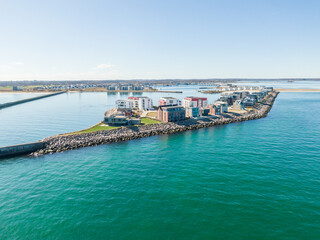 Aerial Drone View of Olpenitz Harbor - Luxury Holiday Homes & Marina on Baltic Sea Coastline