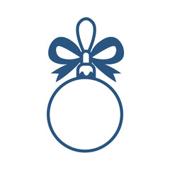 blue christmas ball with bow