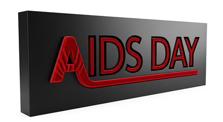 Aids day text on black background