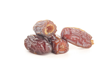 Dried Dates Fruit Isolated on White Background - Healthy Natural Snack Food