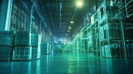 Digital warehouse system managing inventory and logistics with automation - Powered by Adobe
