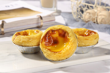 Portuguese Egg Tarts Pastéis de Nata Macau Traditional Baked Custard Dessert Display