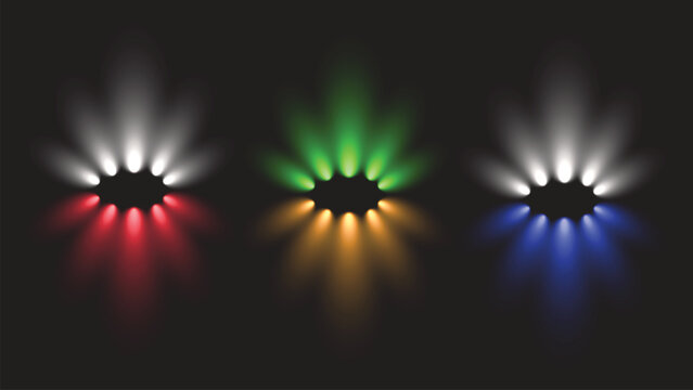 Neon Beam Radial Lights Abstract Background for Visual Effects vector design