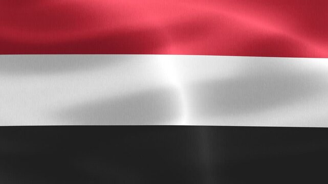3D-Illustration of a Yemen flag - realistic waving fabric flag.