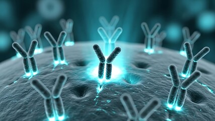 Close-Up of Human Chromosomes with Fluorescent Markings, Revealing Genetic Material and Cell Structure for Scientific and Medical Research