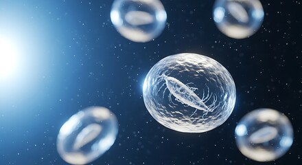 Close-Up of Human Embryonic Cells in Early Development with Focus on Cell Division and Growth Processes