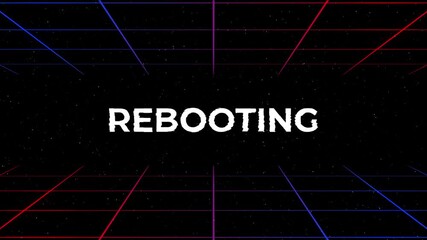 Rebooting system digital retro grid space futuristic suitable for tech startups, gaming streams, digital presentations - Powered by Adobe