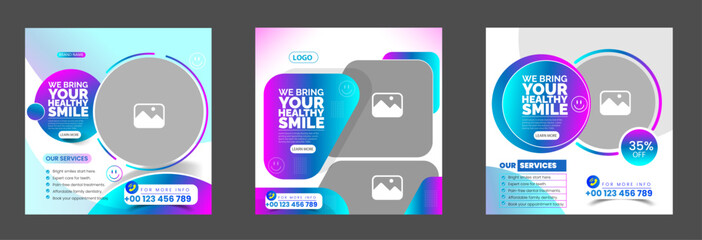 Healthcare social media post template or creative poster for hospital or clinic promotional post