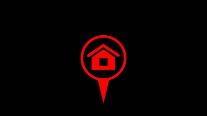 A clean  home location pin icon Perfect for real estate businesses, property listings, navigation apps, housing services, home search websites, maps, construction companies, and smart city branding.