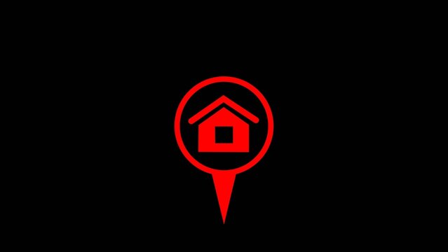 A clean  home location pin icon Perfect for real estate businesses, property listings, navigation apps, housing services, home search websites, maps, construction companies, and smart city branding.