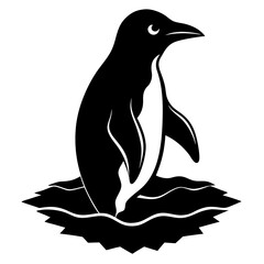 Obraz premium penguin silhouette vector illustration