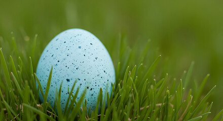 Easter egg nestled in lush green grass symbol of springtime and holiday cheer
