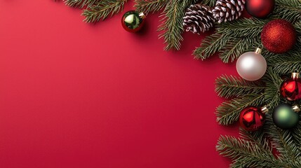 A Christmas tree with red ornaments and sparkling lights enhances the joy and warmth of the holiday season, inviting celebration