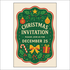 Christmas Invitation Label Design