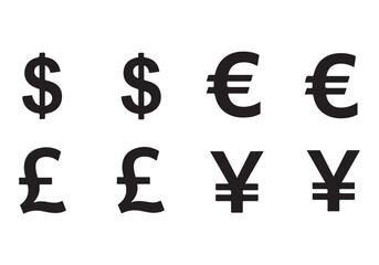 Set of Flat Business Icons, money signs - stock vector Sharp and minimal vector design