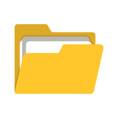Yellow Folder Open Document Empty File System Icon Data Directory Storage Vector Illustration