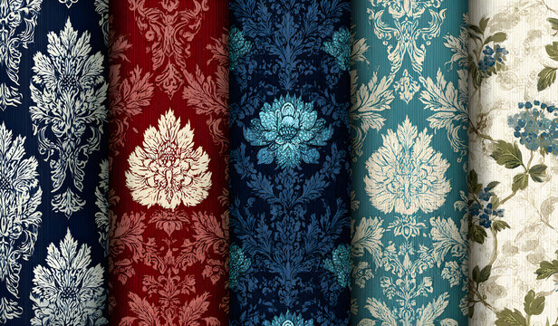 Vector damask seamless pattern background.pattern swatches included for illustrator user, pattern swatches included in file, for your convenient use.