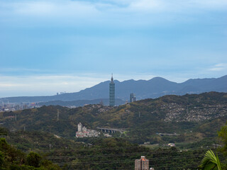Wide View of Taipei 101 and Cityscape from Maokong