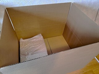 Large Empty Cardboard Shipping Box Ready for Packing