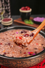 Eight Treasure Porridge Bowl with Red Beans Barley Peanuts Mixed Grains Nutritious Breakfast Cereals