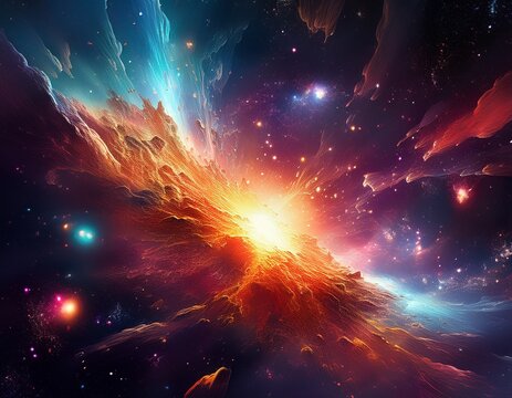 cosmic explosion in outer space