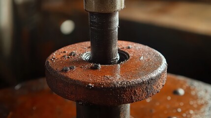 Close up of a rusted and seized industrial bearing