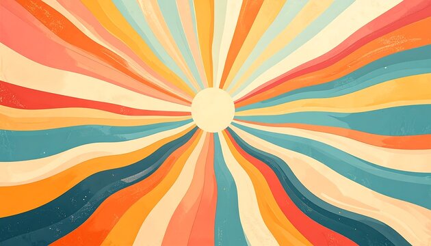 Vibrant Retro Sunburst Design.