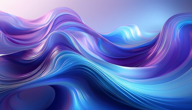 abstract fluid art background in shades of blue and purple with flowing waves and soft light rendering - Powered by Adobe