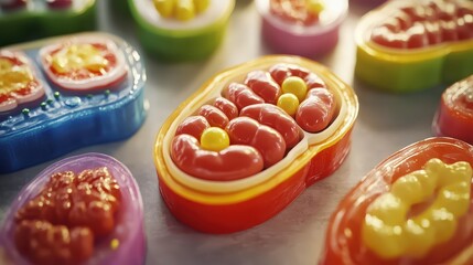 Colorful plastic cell model representation for biology education