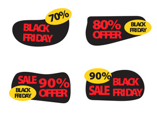 Set of sale and discount label tag icon stickers vector illustration