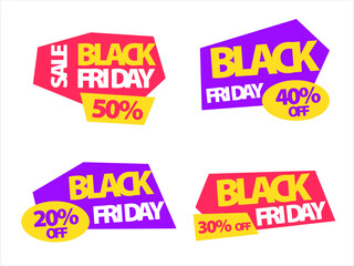 Set of vector sale labels and price discount tags icons for business promotion design