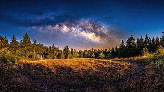 Dramatic landscape with sunlight breaking through the clouds