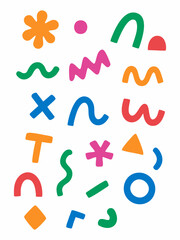 A colorful set of vector alphabet letters and numbers like fridge magnets for children's education and web design