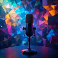 Minimalist Microphone Emoji 3D Render 

